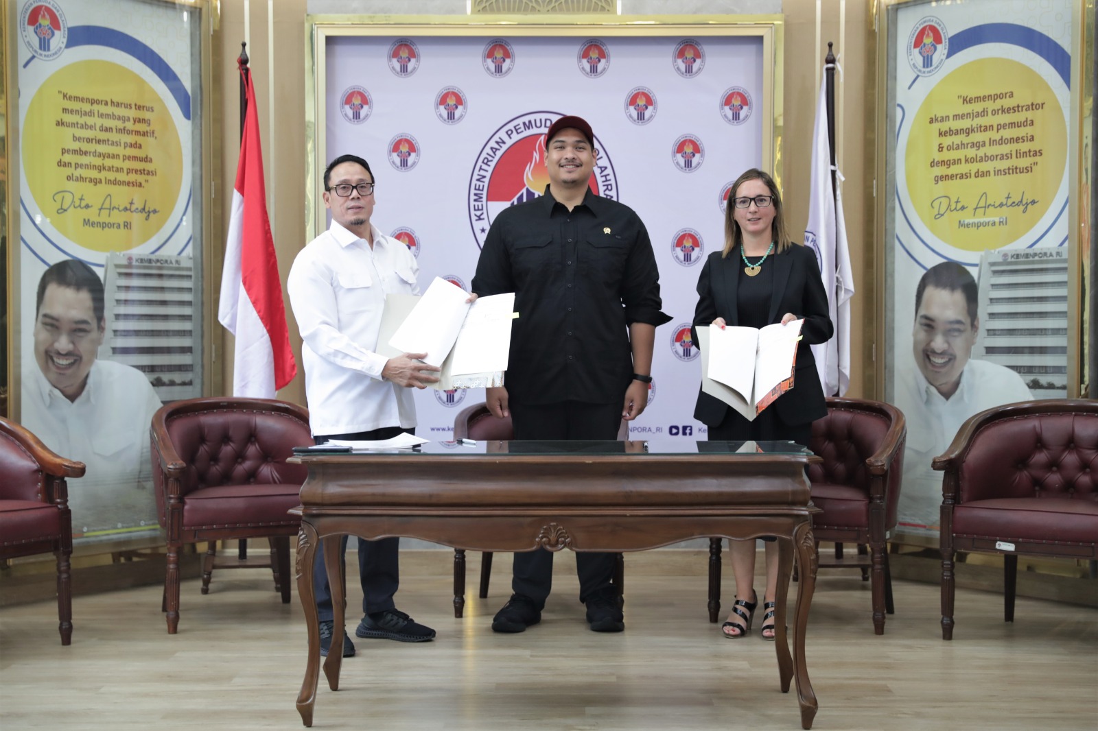 Demi Kemajuan Inovasi dan Industri Olahraga Indonesia, Menpora Dito Saksikan MoU Kemenpora dengan GSIC