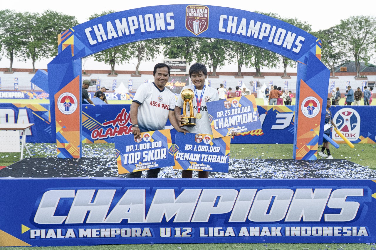 Piala Menpora U-12 Liga Anak Indonesia Ditutup Meriah: Assa Pro Soccer School Bekasi Juara, Rayyan Raih Penghargaan Ganda