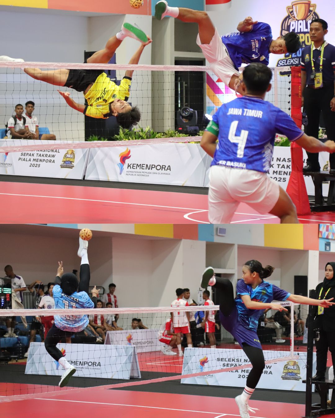 Pertandingan Memanas di Hari Kedua Seleknas Sepaktakraw Piala Menpora 2025