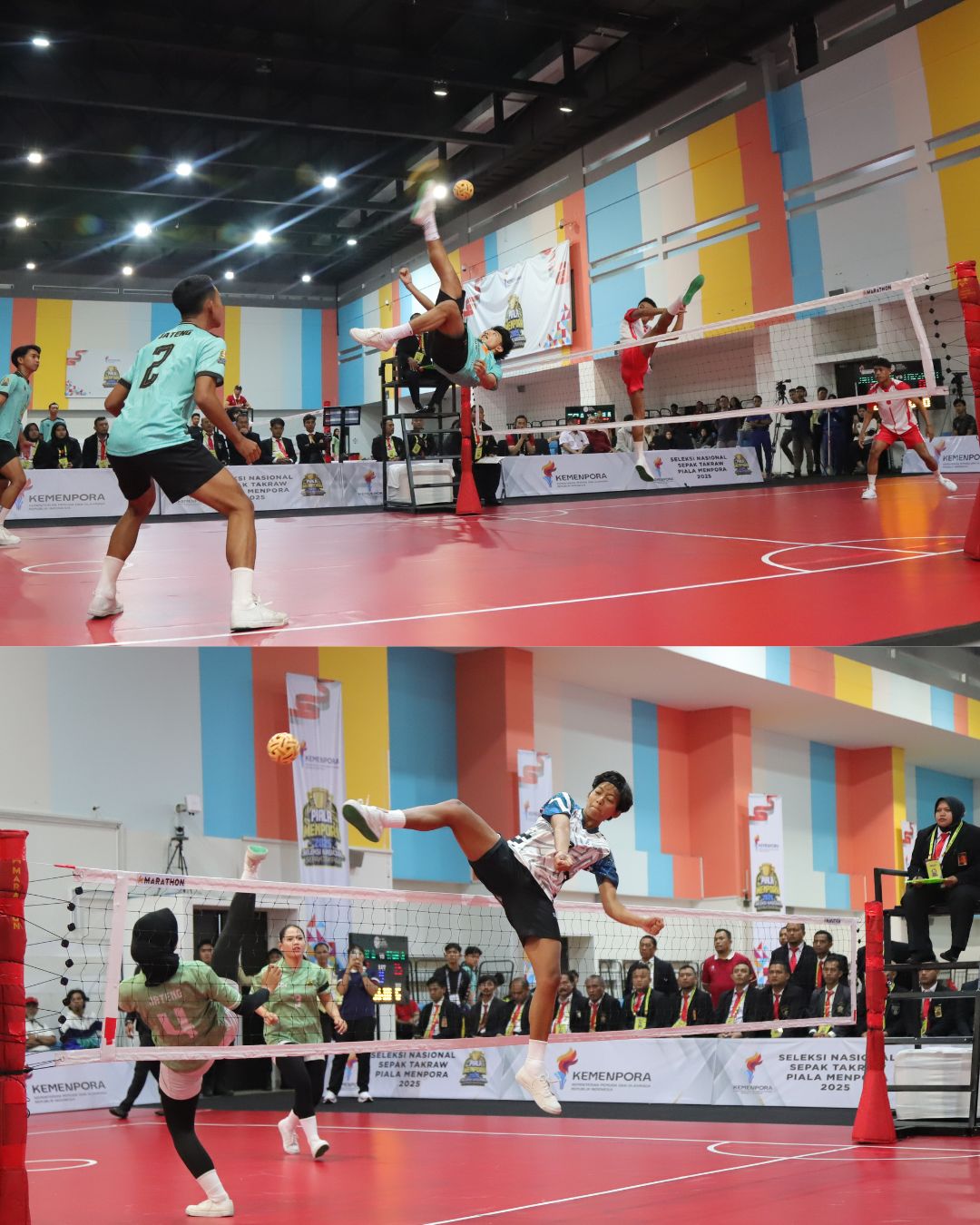 Final Nomor Regu Event Putra dan Regu Event Putri di Hari Ketiga Seleknas Sepaktakraw Piala Menpora 2025